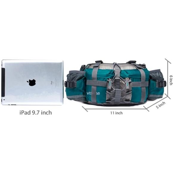 Outdoor Fanny Pack Hiking Fishing Waist bag 2 Water Bottle Holder Lumbar Pack - Picture 5 of 7